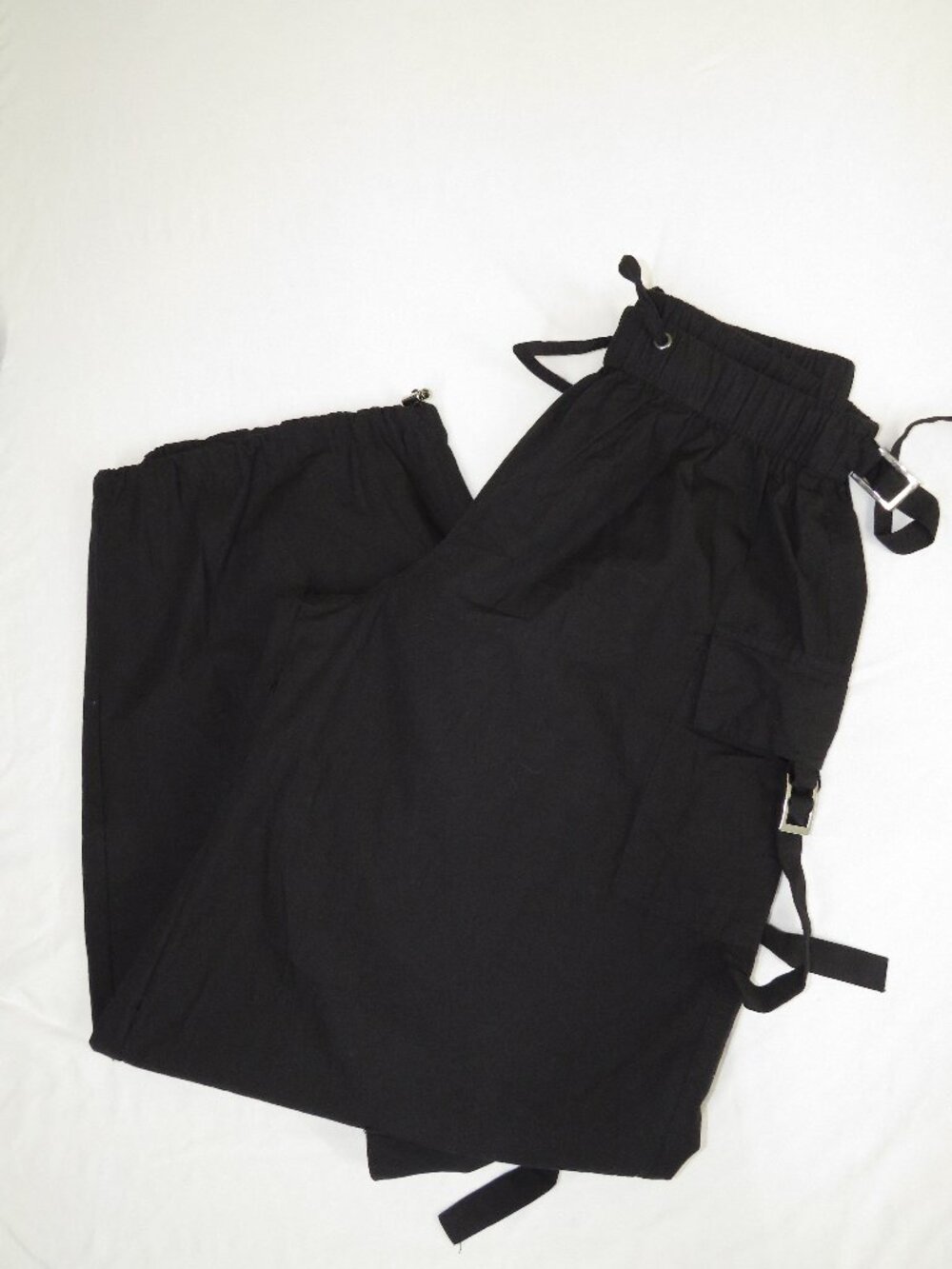 NWT Teal by Nadine West Black Utility Cargo Pants L — Techwear Buckle Strap